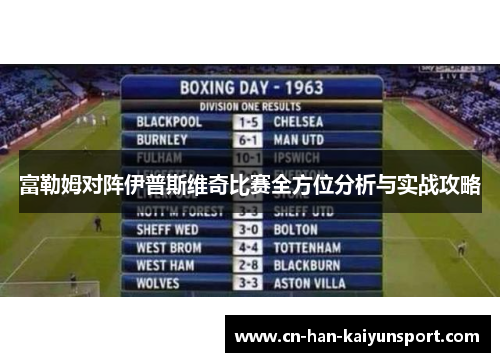 富勒姆对阵伊普斯维奇比赛全方位分析与实战攻略